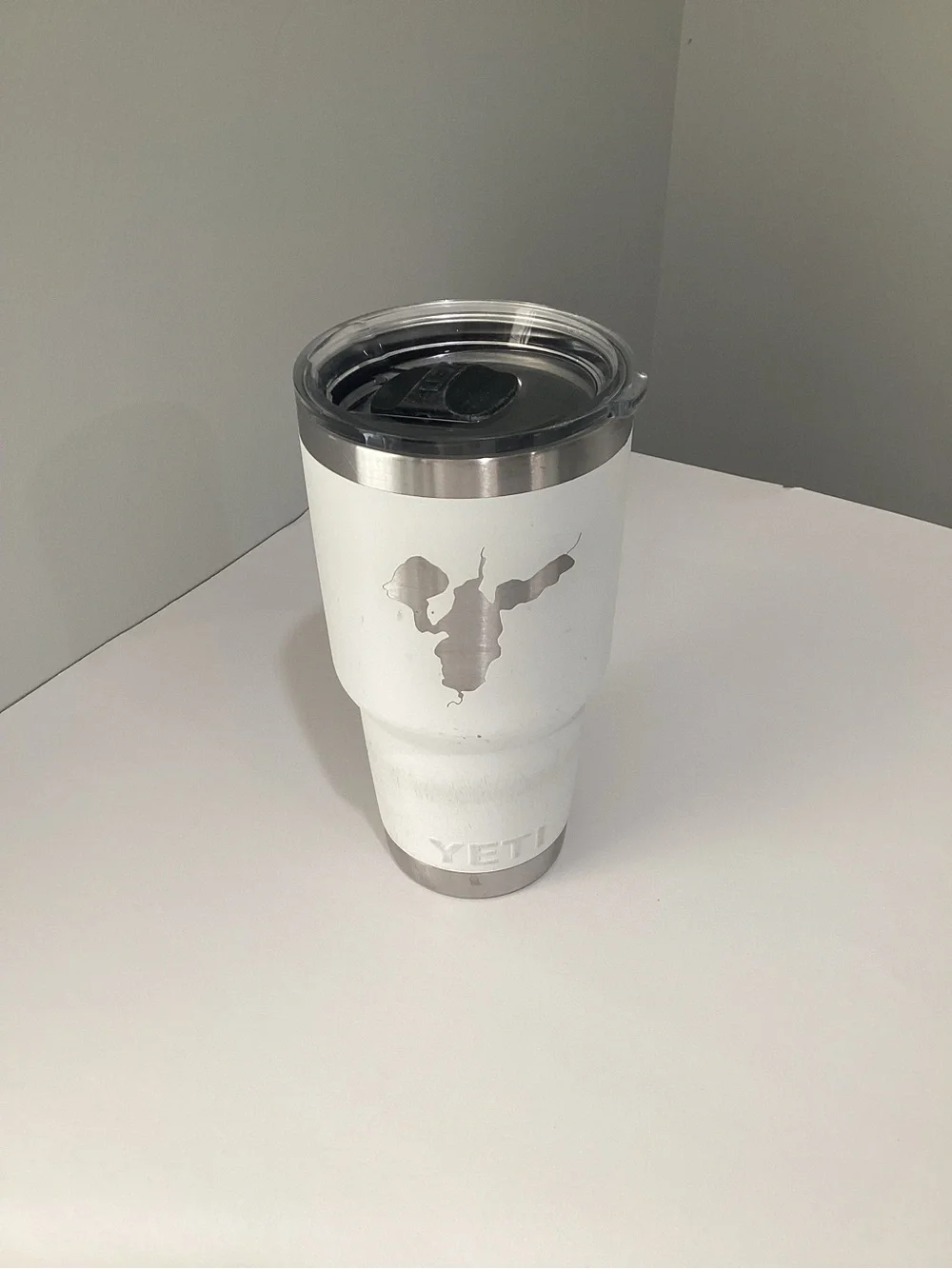 Yeti White Stainless Steel Travel Tumbler with Clear Lid